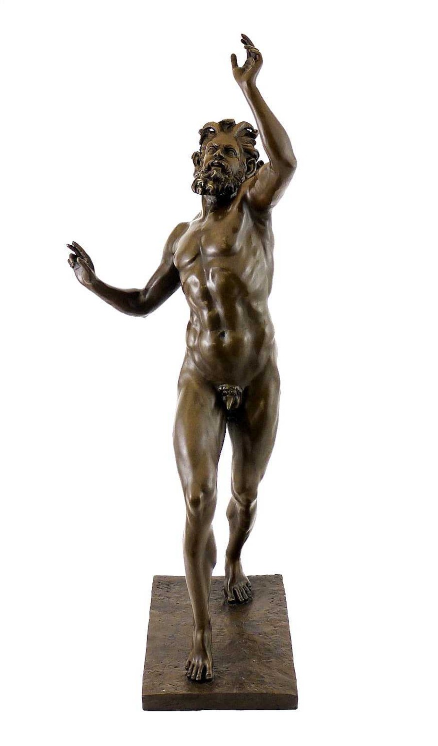 Kunst & Ambiente Neapolitan Bronze Sculpture - Dancing Faun (Pompeii) - Sign. Greek Statues