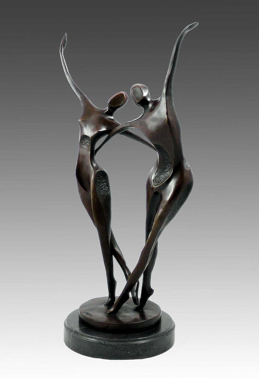 Miguel Fernando Lopez (Milo) Modern Art Bronze - Two Abstract Dancers - Signed By Milo Contemporary Art