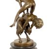 Kunst & Ambiente Perfect Art Nouveau Bronze Statue - The Leapfrog - Signed Art Nouveau Statues