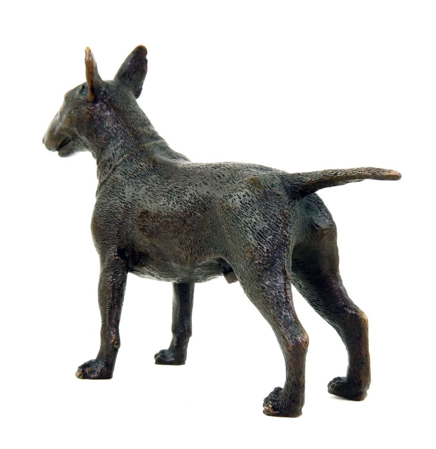 Miguel Fernando Lopez (Milo) Animal Figurine - Bull Terrier - Dog Statue - Milo - Bronze Miniature Animal Sculptures