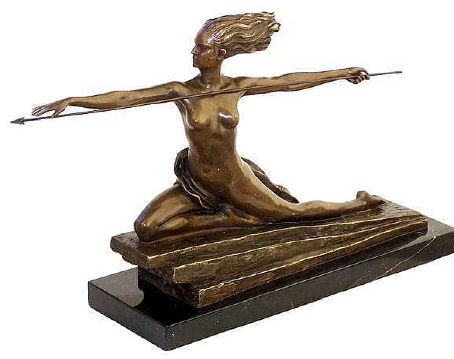 Kunst & Ambiente Art Deco Bronze Amazon On Marble Base Signed M. Bouraine Art Deco Figurines