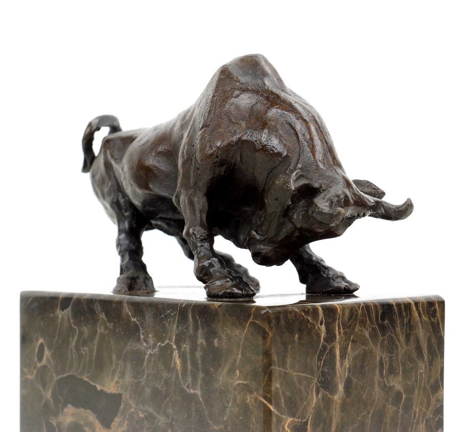 Antoine-Louis Barye Bronze Bull Figurine - Signed Barye - Animal Sculpture Animal Sculptures