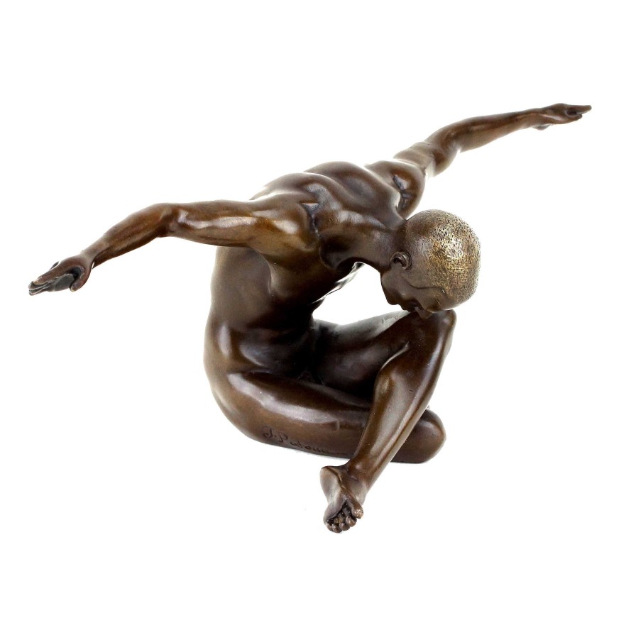 Kunst & Ambiente Contemporary Bronze Male Nude - Athlete - Erotic Nude - Sign. Patoue Erotic Nudes - Vienna Bronze