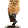 Miguel Fernando Lopez (Milo) Limited Bronze Animal Figurine - Owl - Brown Owl - Signed Milo Animal Sculptures