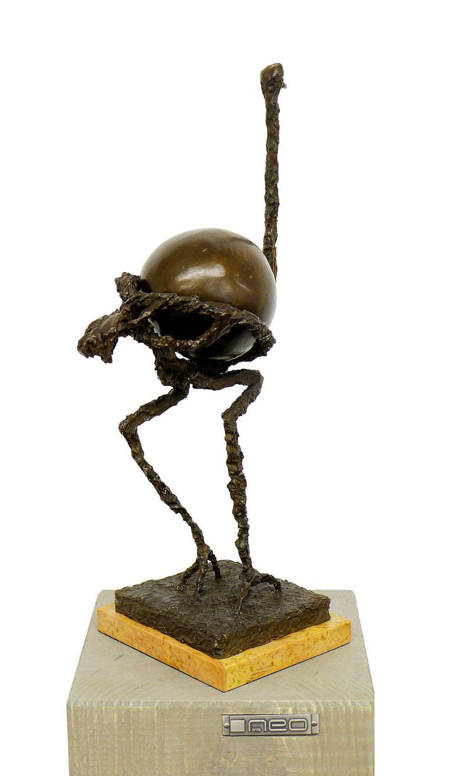 Salvador Dalí Modern Sculpture - Ostrich (2 Parts), Homage To S. Dali, Signed Contemporary Art