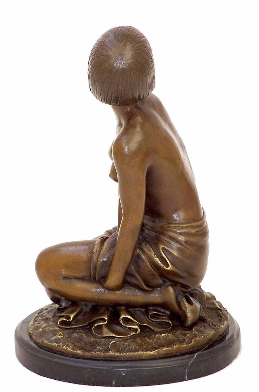 Amedeo Gennarelli Art Deco Bronze Sculpture - Nude Aspasie Signed A.Gennarelli Art Deco Figurines