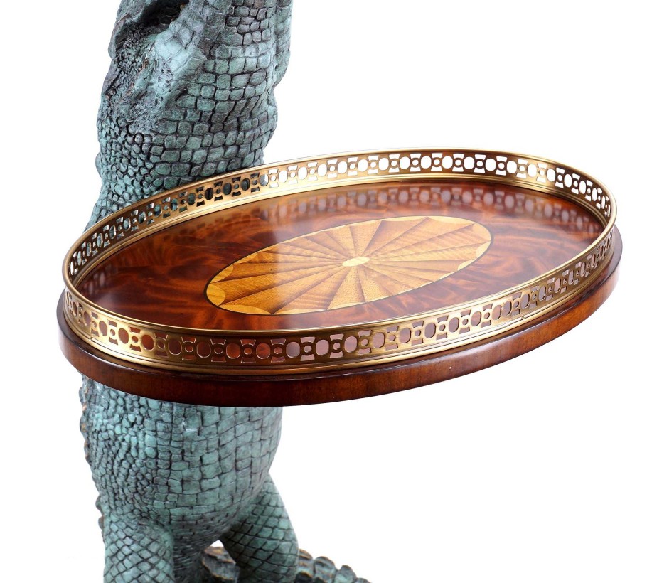 Alfred Stevens Exclusive Art Deco Crocodile Table - A. Stevens - Whiskey Table - Whiskey Bar For Sale Art Deco Figurines