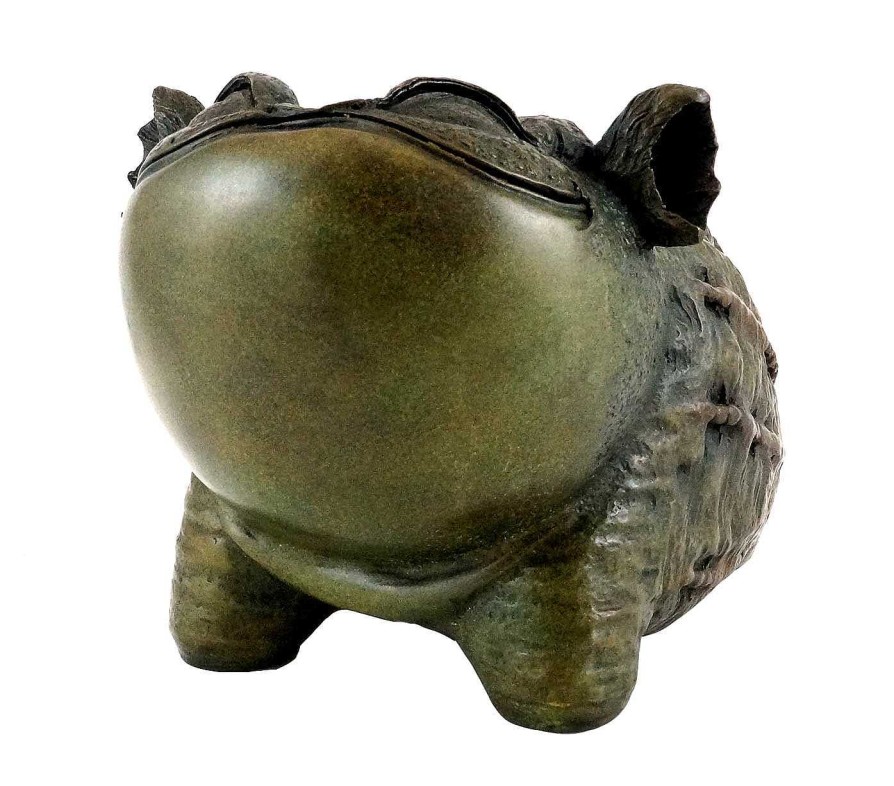 Miguel Fernando Lopez (Milo) Funny Chinese Bronze Sculpture Frog - Toad - Signed By Milo Animal Sculptures