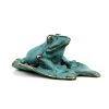 Miguel Fernando Lopez (Milo) Vienna Bronze - Bronze Frog Figurine - Green Patina - Frog Statue - Frog Figurine For Sale Animal Sculptures