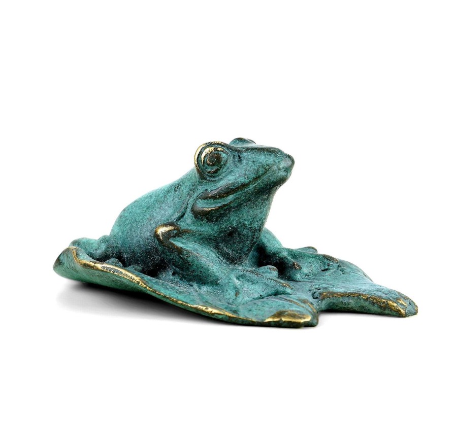 Miguel Fernando Lopez (Milo) Vienna Bronze - Bronze Frog Figurine - Green Patina - Frog Statue - Frog Figurine For Sale Animal Sculptures