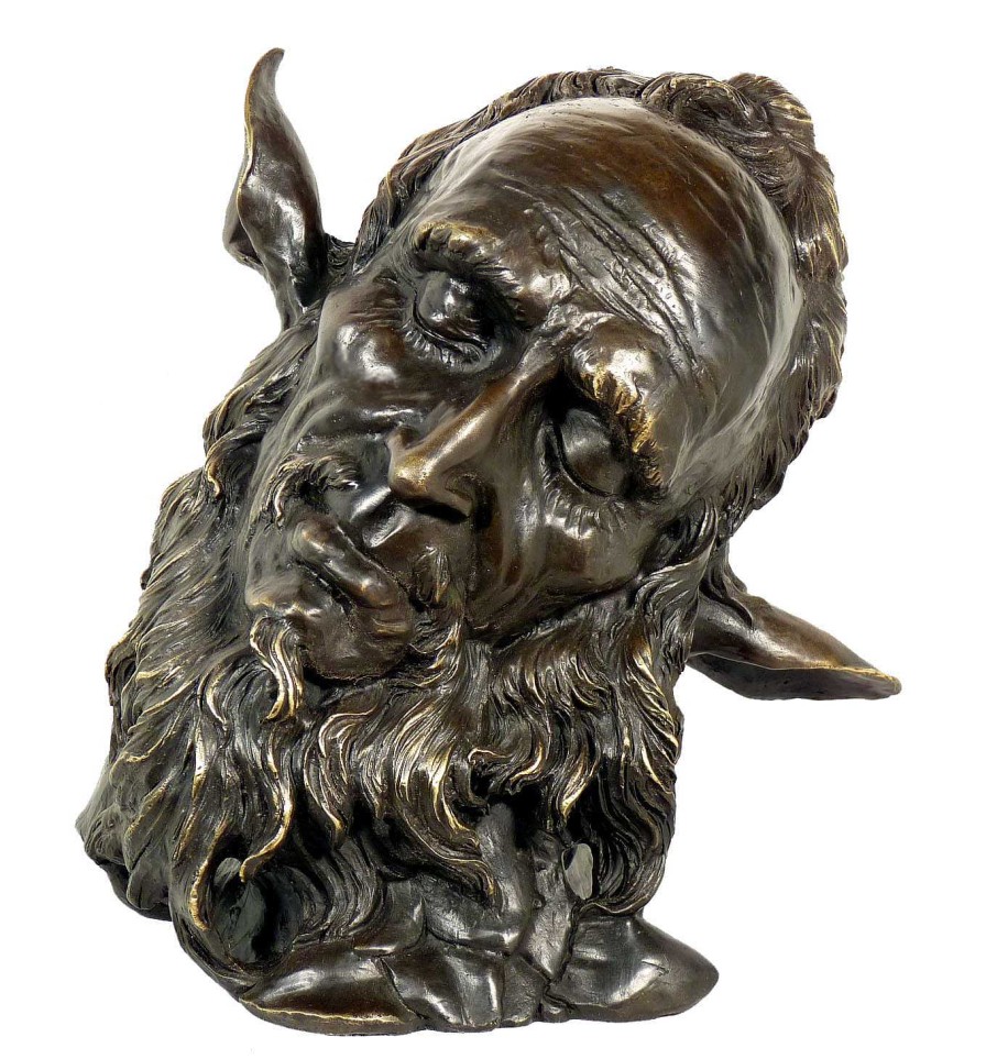 Jean-Joseph Marie Carriès Art Nouveau Bronze Character Head - Faunus - Jean Carries Art Nouveau Statues