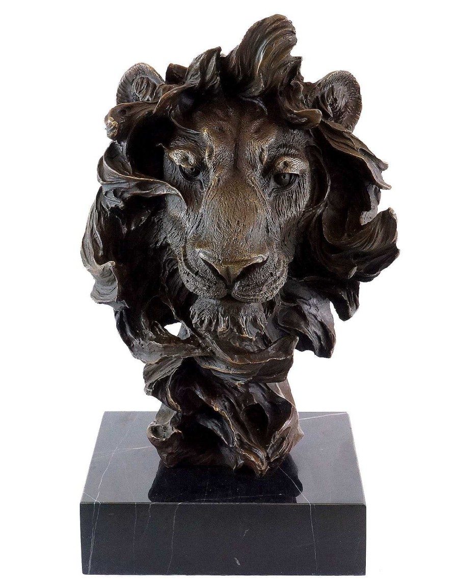 Miguel Fernando Lopez (Milo) Animal Bronze - Abstract Lion'S Head - Contemporary Art Milo Animal Sculptures