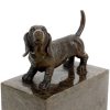 Miguel Fernando Lopez (Milo) English Hound - Basset Hound Figurine - Signed Milo - Bronze Statues For Sale Animal Sculptures