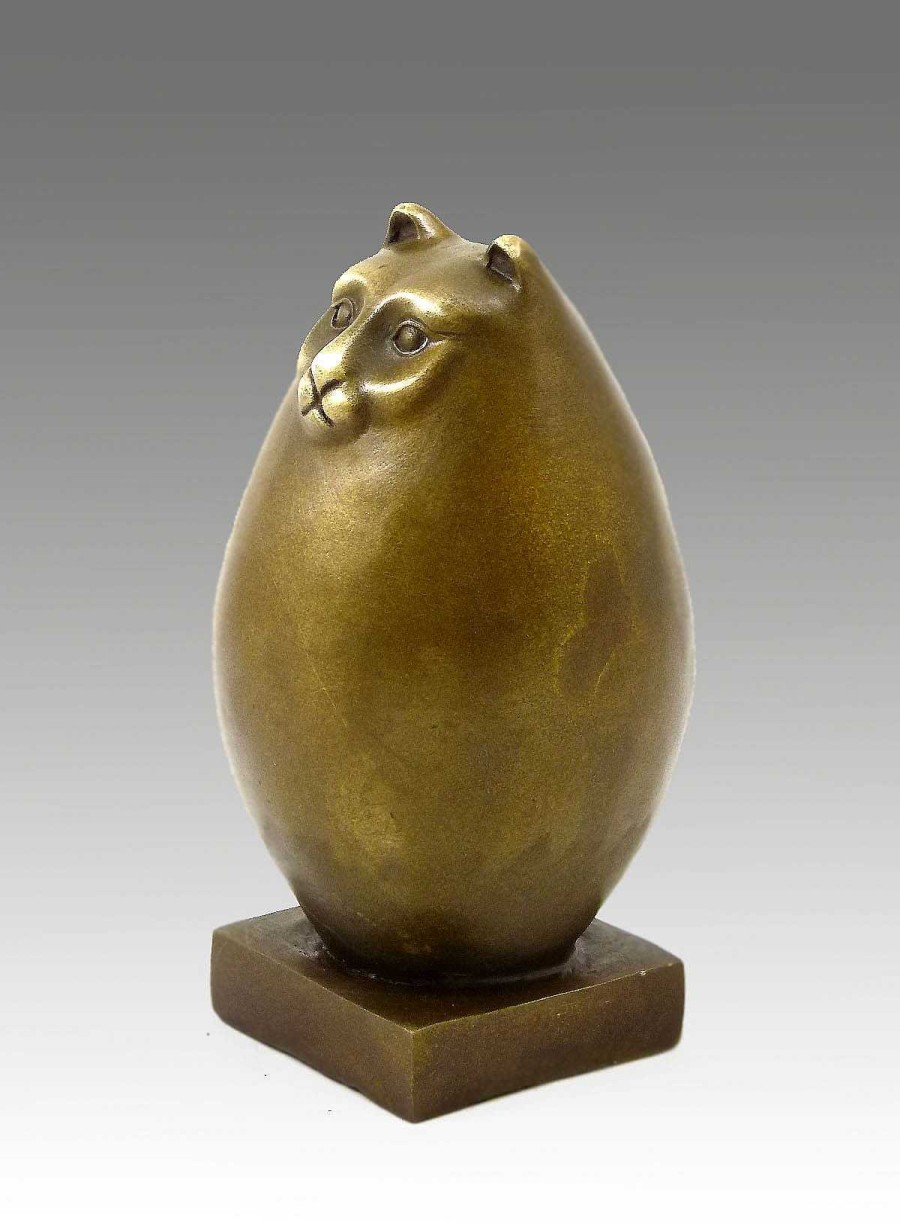 Fernando Botero Modern Art Bronze Statue - Fat Cat - Signed Fernando Botero Contemporary Art