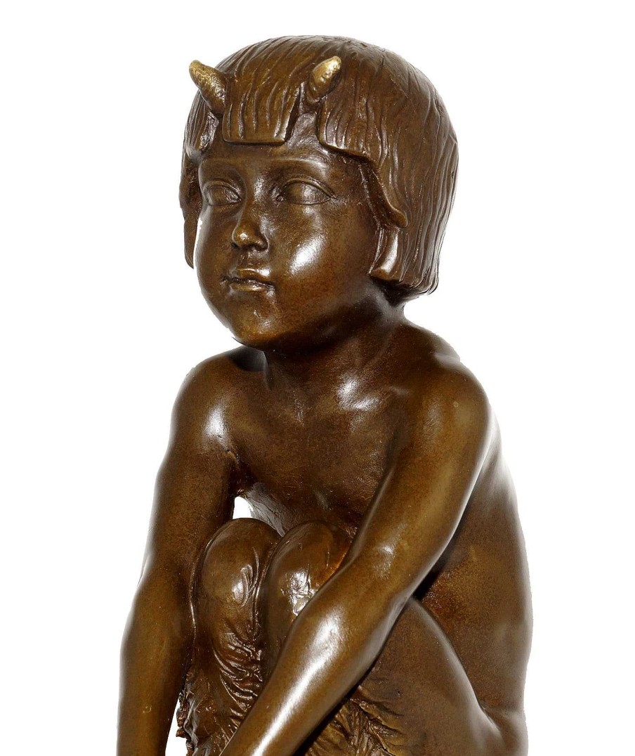 Kunst & Ambiente Art Deco Sculpture - Un Faune Assis (1930) - Satyr / Faun Art Deco Figurines