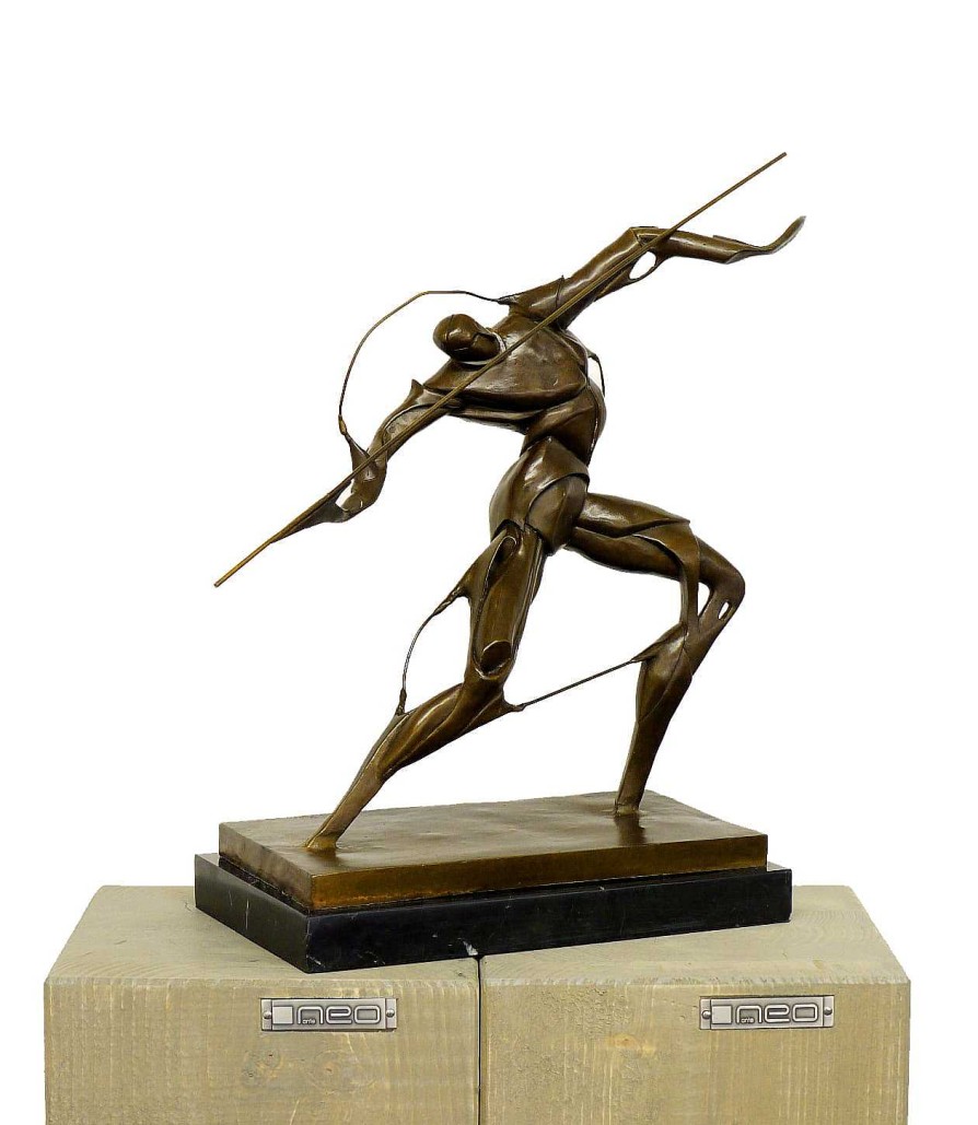 Umberto Boccioni Futurism Bronze Figure - Warrior With Spear - Signed U. Boccioni Contemporary Art