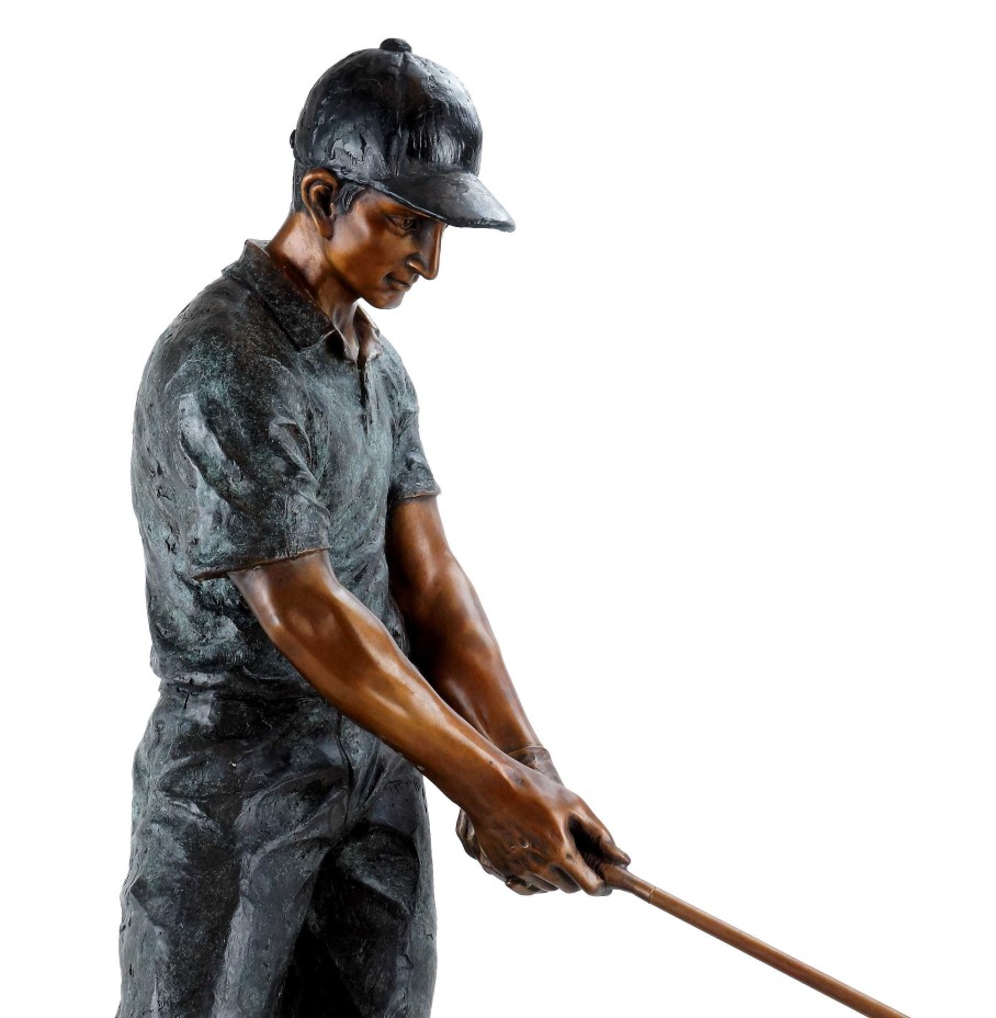 Martin Klein Tall Bronze Sculpture Golfer - Limited - Xxl Golf Player Statue Contemporary Art