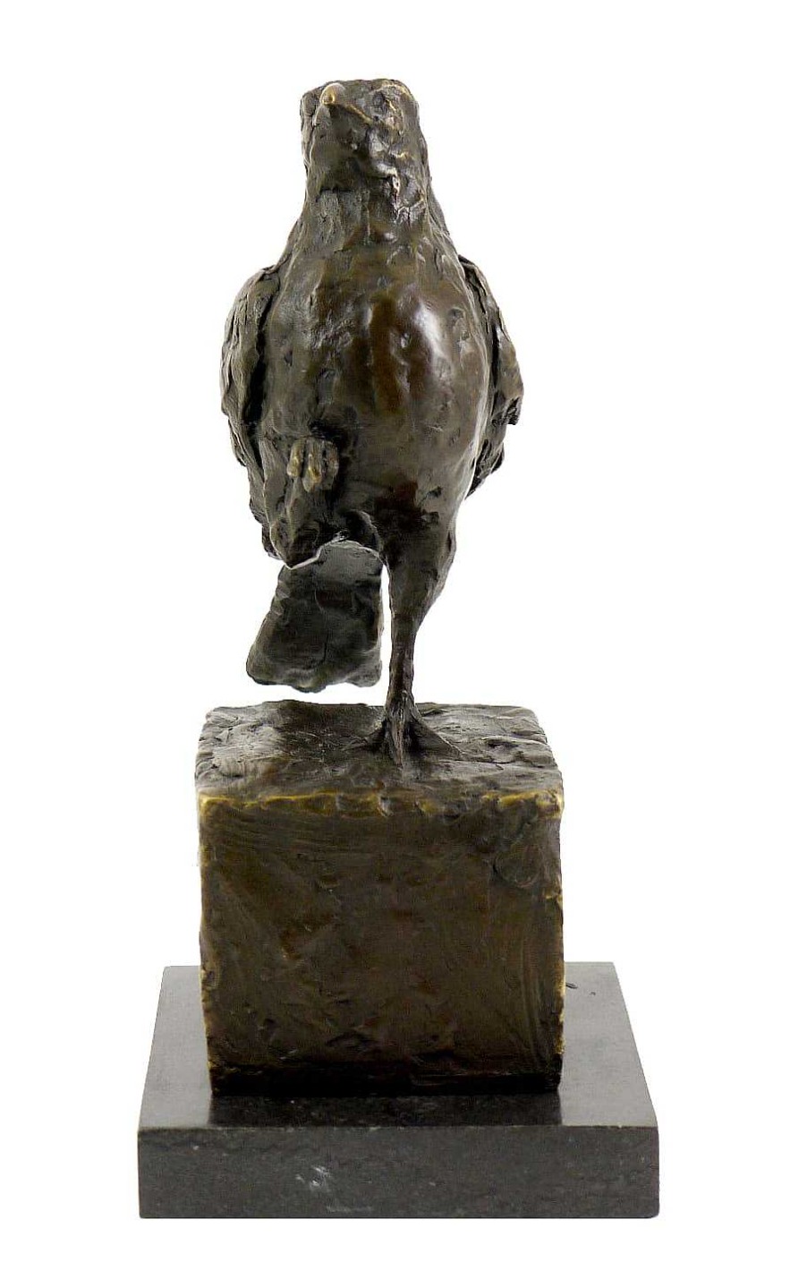 Rembrandt Bugatti Bronze Sculpture On Marble - Proud Bird - Rembrandt Bugatti Animal Sculptures