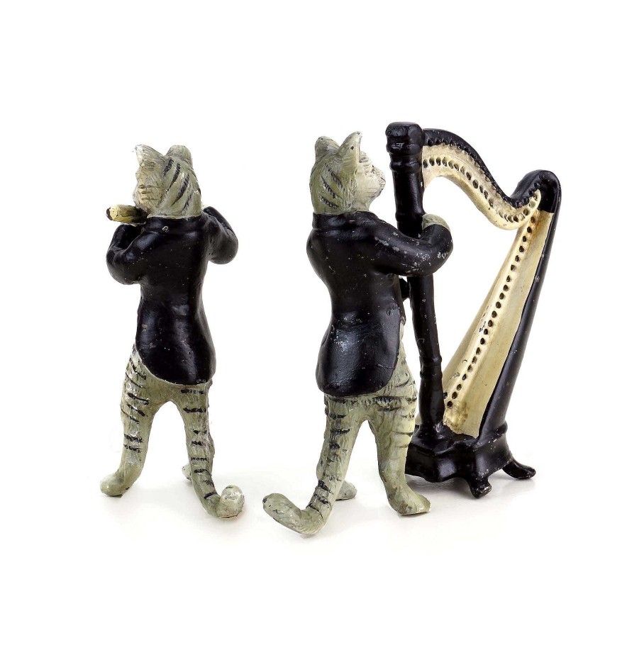 Franz Bergmann Band Of Cats - Vienna Bronze - Six-Piece - Cat Figurines - Group Erotic Nudes - Vienna Bronze