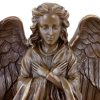 Miguel Fernando Lopez (Milo) Art Nouveau Bronze Statue - Praying Mourning Angel - Sign. Milo Art Nouveau Statues