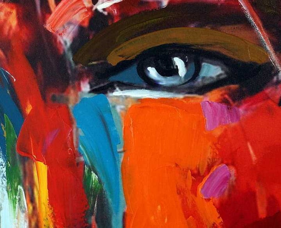 Kunst & Ambiente Le Visage D'Homme I - Acrylic Painting On Canvas - Martin Klein Acrylic Painting