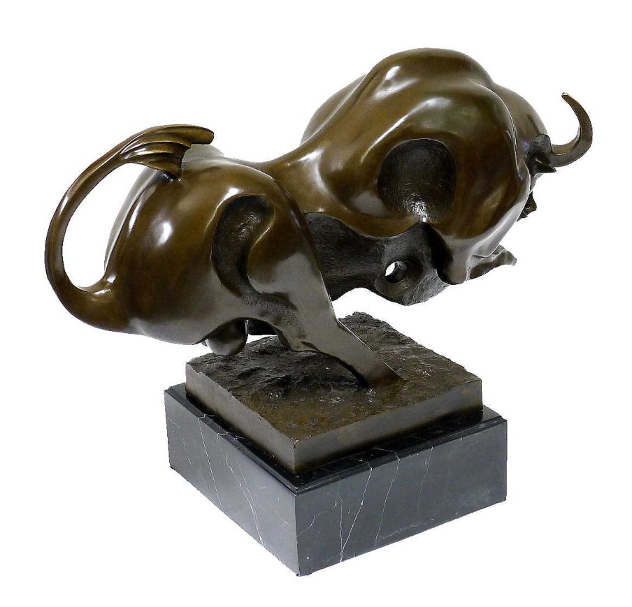 Kunst & Ambiente Huge Animal Figure For The Garden - Cubistic Bronze Bull Animal Sculptures