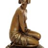 Amedeo Gennarelli Art Deco Bronze Sculpture - Nude Aspasie Signed A.Gennarelli Art Deco Figurines