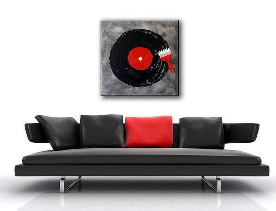 Kunst & Ambiente Addicted To Music / Dj-Vinyl - Acrylic Painting On Canvas Acrylic Painting