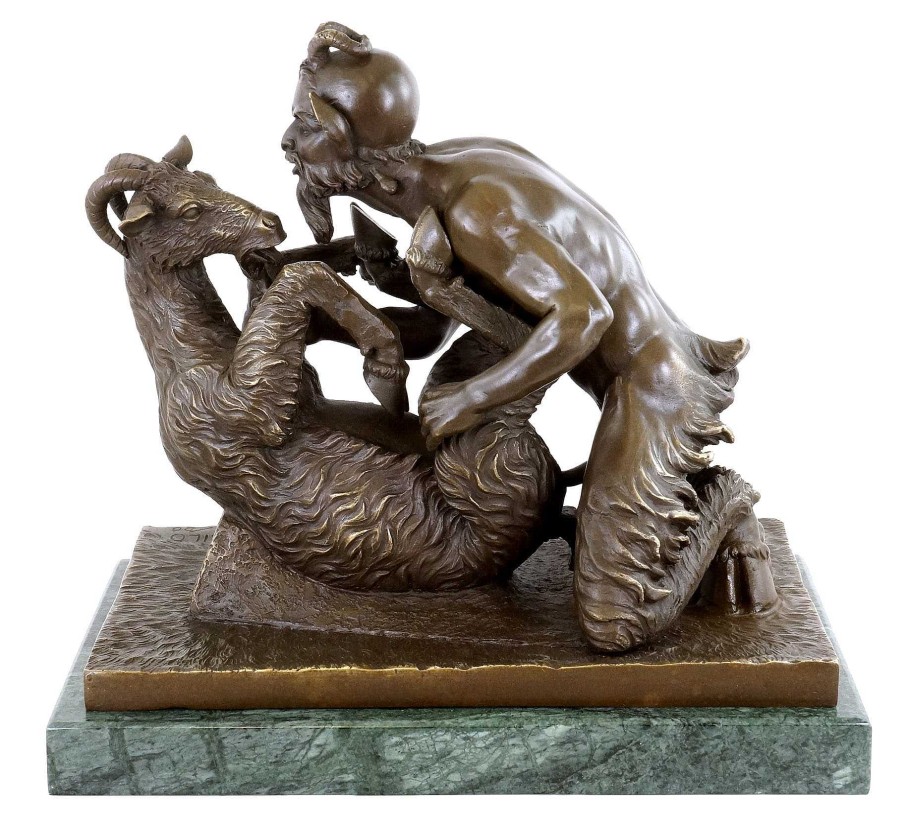 Miguel Fernando Lopez (Milo) Pan And The Goat - Erotic Bronze - Signed By Milo Erotic Nudes - Vienna Bronze