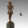 Ferdinand Preiss Beautiful Art Deco Statue - Girl With Fishing Rod - F. Preiss Art Deco Figurines