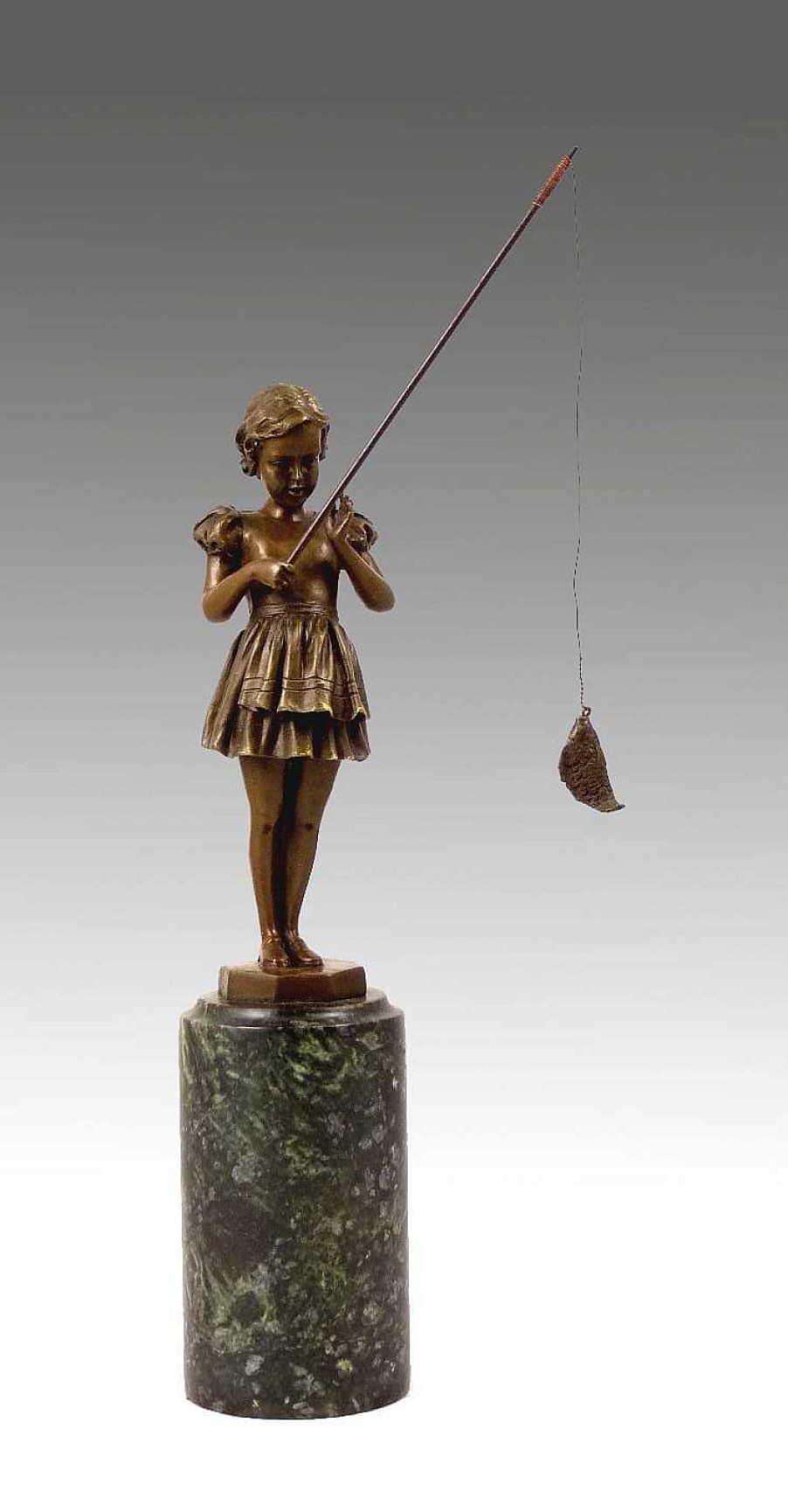 Ferdinand Preiss Beautiful Art Deco Statue - Girl With Fishing Rod - F. Preiss Art Deco Figurines