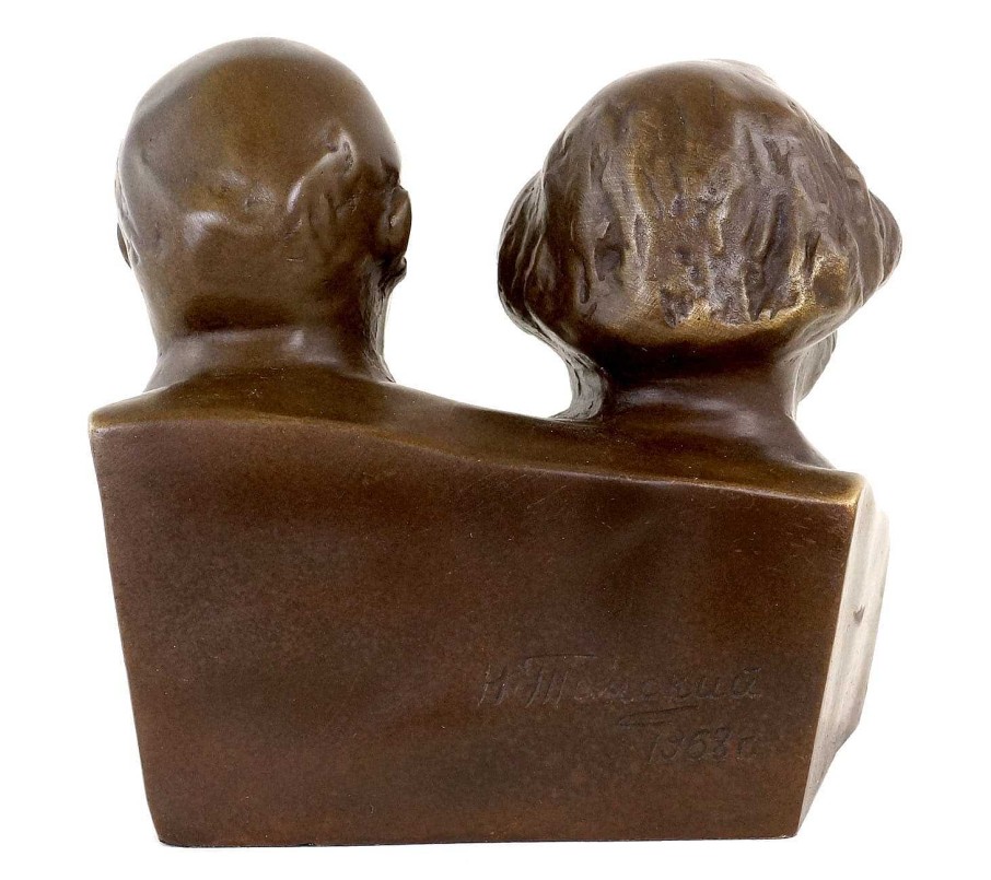 Kunst & Ambiente Bronze Bust - Marx And Lenin - Bronze Figurine Military Statues