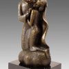 Gustav Klimt Georgeous Bronze Sculpture - The Kiss - Inspired By G. Klimt Contemporary Art