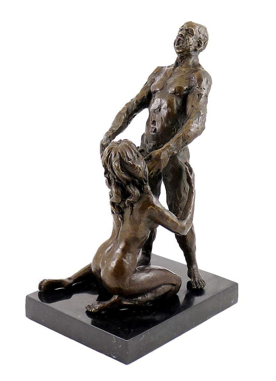 Kunst & Ambiente Erotic Bronze Figure - Blow Job/ Oral Satisfaction Erotic Nudes - Vienna Bronze