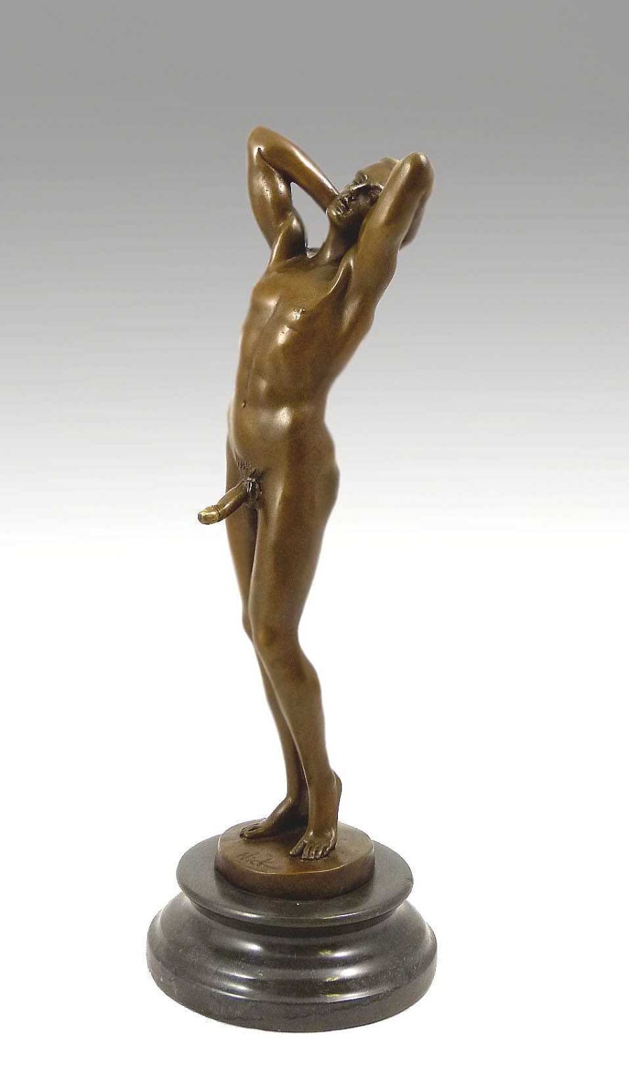 Kunst & Ambiente Erotic Bronze - Standing Man With Erected Phallus - By M. Nick Erotic Nudes - Vienna Bronze