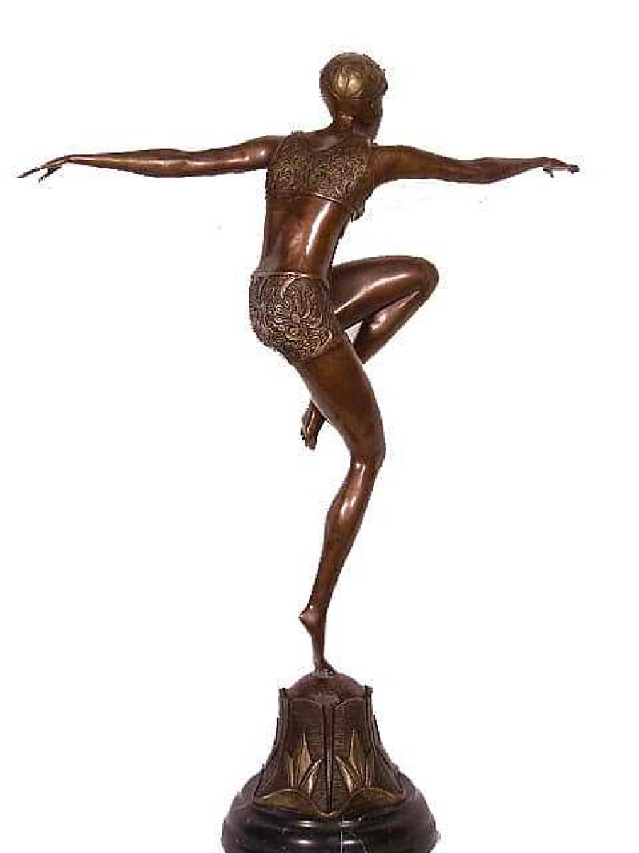 Ferdinand Preiss Art Deco Bronze Dancer - Con Brio - Signed F. Preiss Art Deco Figurines