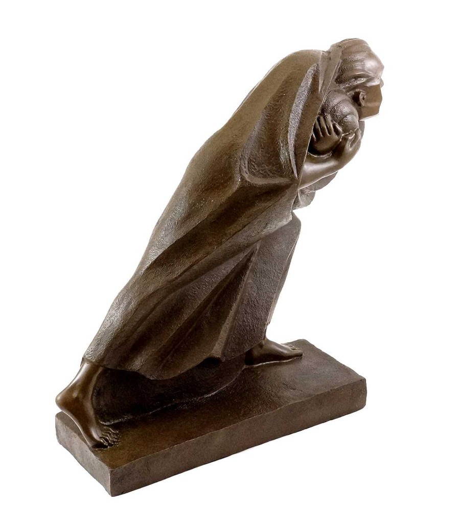 Ernst Barlach Bronze Sculpture - The Refugee (1920) - Ernst Barlach Contemporary Art