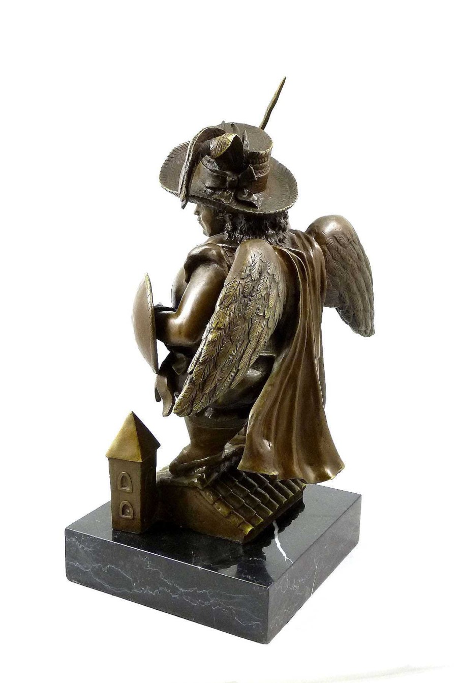 Fernando Botero Bronze Sculpture - Archangel With Black Hat - Signed F. Botero Contemporary Art