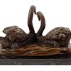 Miguel Fernando Lopez (Milo) Animal Bronze Figure - Swan Couple - Signed By Milo Animal Sculptures