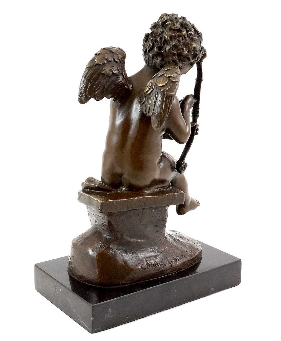 Kunst & Ambiente Bronze Figure - Cupid Stringing His Bow - Sign. Charles Louchet Art Deco Figurines