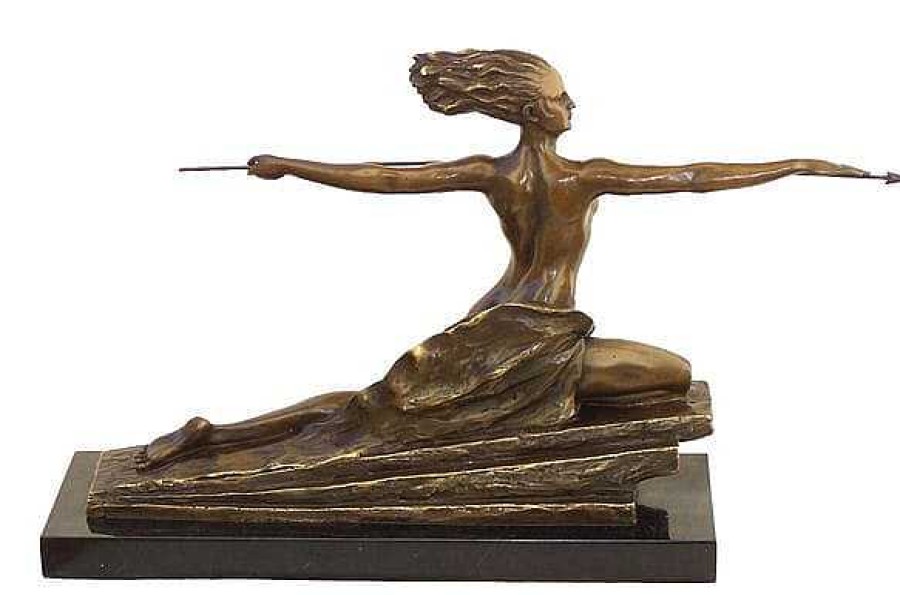 Kunst & Ambiente Art Deco Bronze Amazon On Marble Base Signed M. Bouraine Art Deco Figurines