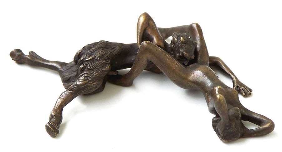 Kunst & Ambiente Erotic Vienna Bronze, Faun Having Oral Sex With Woman, 2 Parts Erotic Nudes - Vienna Bronze