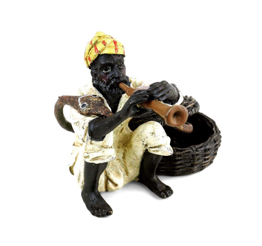 Franz Bergmann Vienna Bronze - Snake Charmer - Stamped - Two-Piece Erotic Nudes - Vienna Bronze