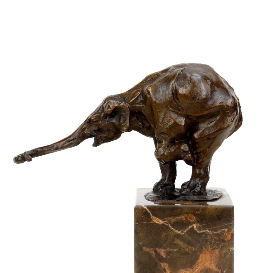 Rembrandt Bugatti Begging Elephant (1908) - Signed Bugatti - Bronze - Animal Figurine Animal Sculptures