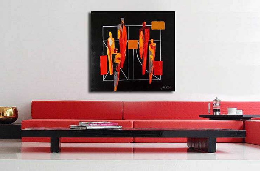 Martin Klein Abstract Acrylic Painting - In Company - Martin Klein Oil Painting