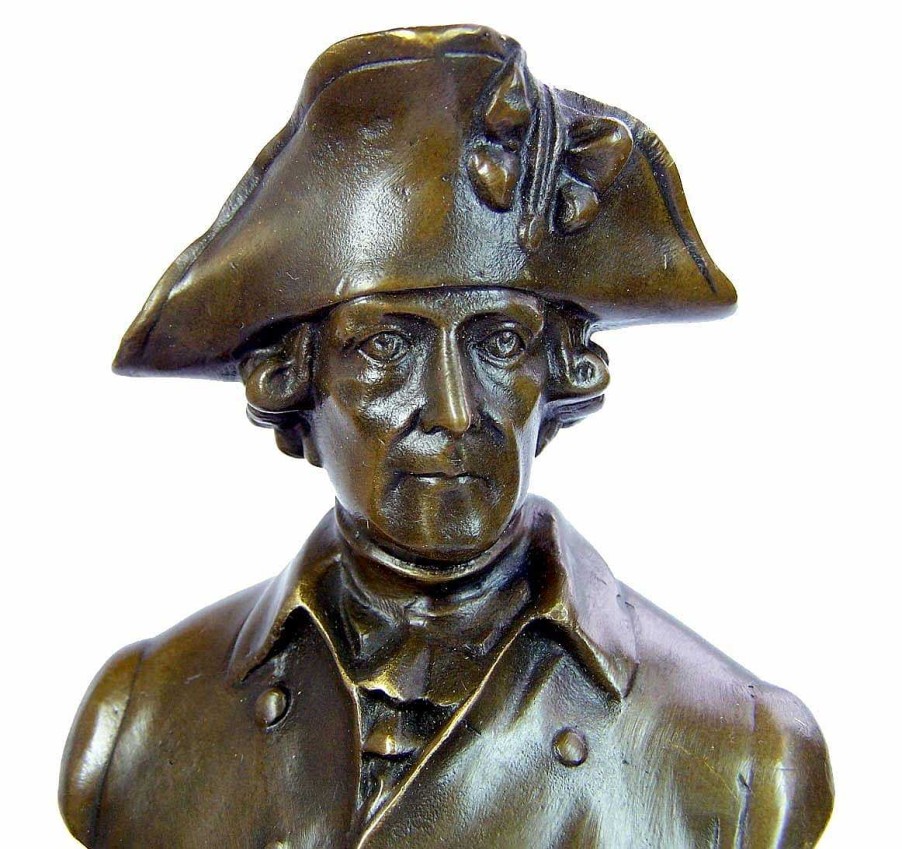 Kunst & Ambiente Frederick Ii. The Great Bronze Bust Statue - Signed Military Statues