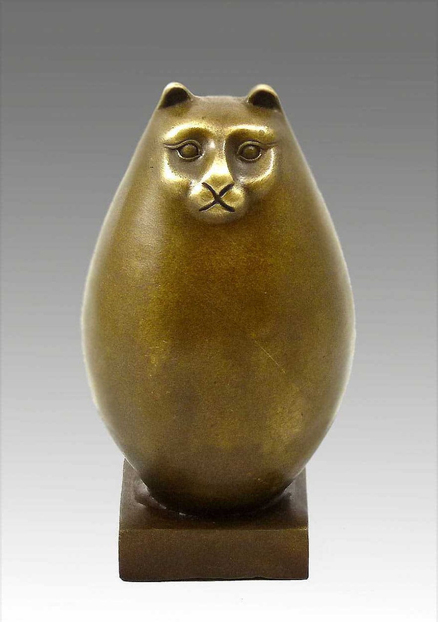 Fernando Botero Modern Art Bronze Statue - Fat Cat - Signed Fernando Botero Contemporary Art