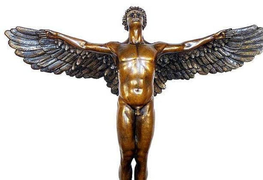 Adolph Alexander Weinman Large Ikarus Sculpture - Erotic Gay Bronze - A.A. Weinman Greek Statues