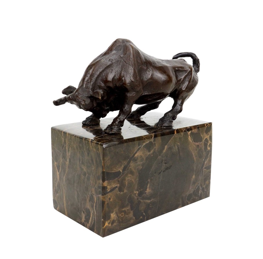 Antoine-Louis Barye Bronze Bull Figurine - Signed Barye - Animal Sculpture Animal Sculptures