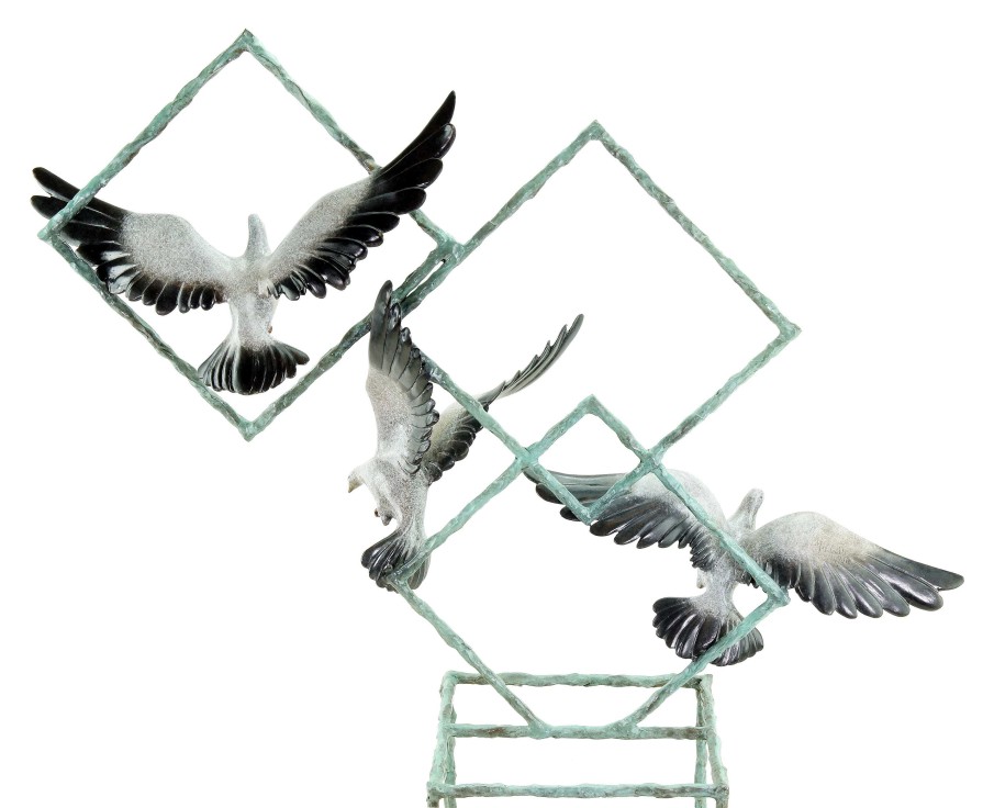 Martin Klein Ways Of Liberty By Martin Klein - Animal Sculpture - Doves - Limited Contemporary Art